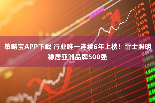 策略宝APP下载 行业唯一连续6年上榜！雷士照明稳居亚洲品牌500强